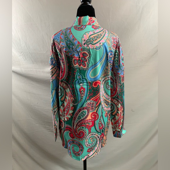 Paisley Print Single Breasted Drop Shoulder Shirt - Picture 10 of 10